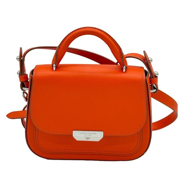 Marc Jacobs Bright Orange Rider Mini Leather Crossbody Handle Bag - Picture 1 of 7